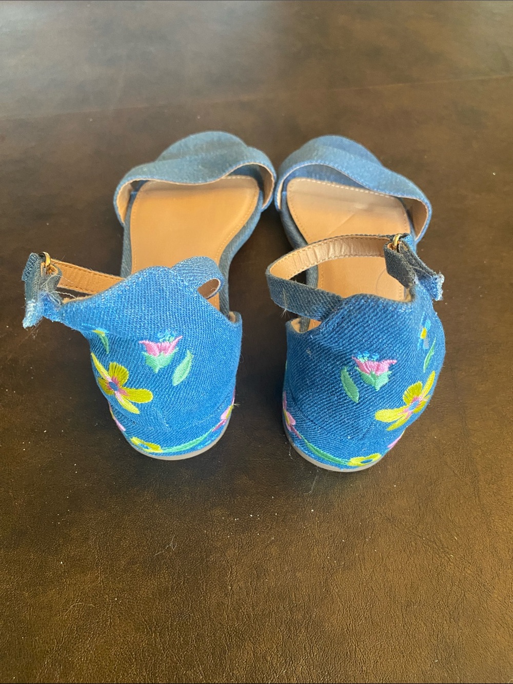 American Eagle Outfitters Blue Denim Ankle-Strap Sandals
